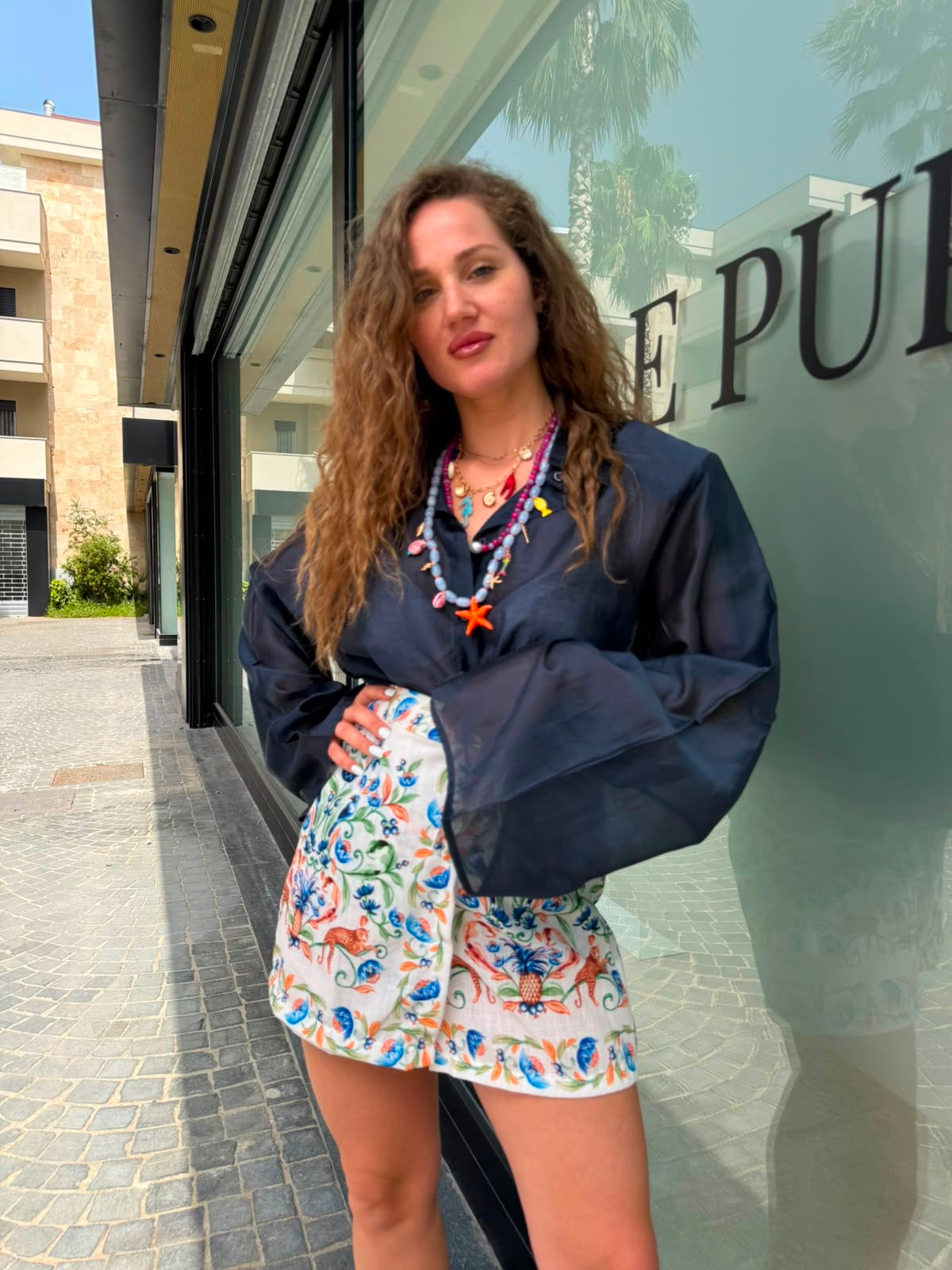 Camicia velata manica larga