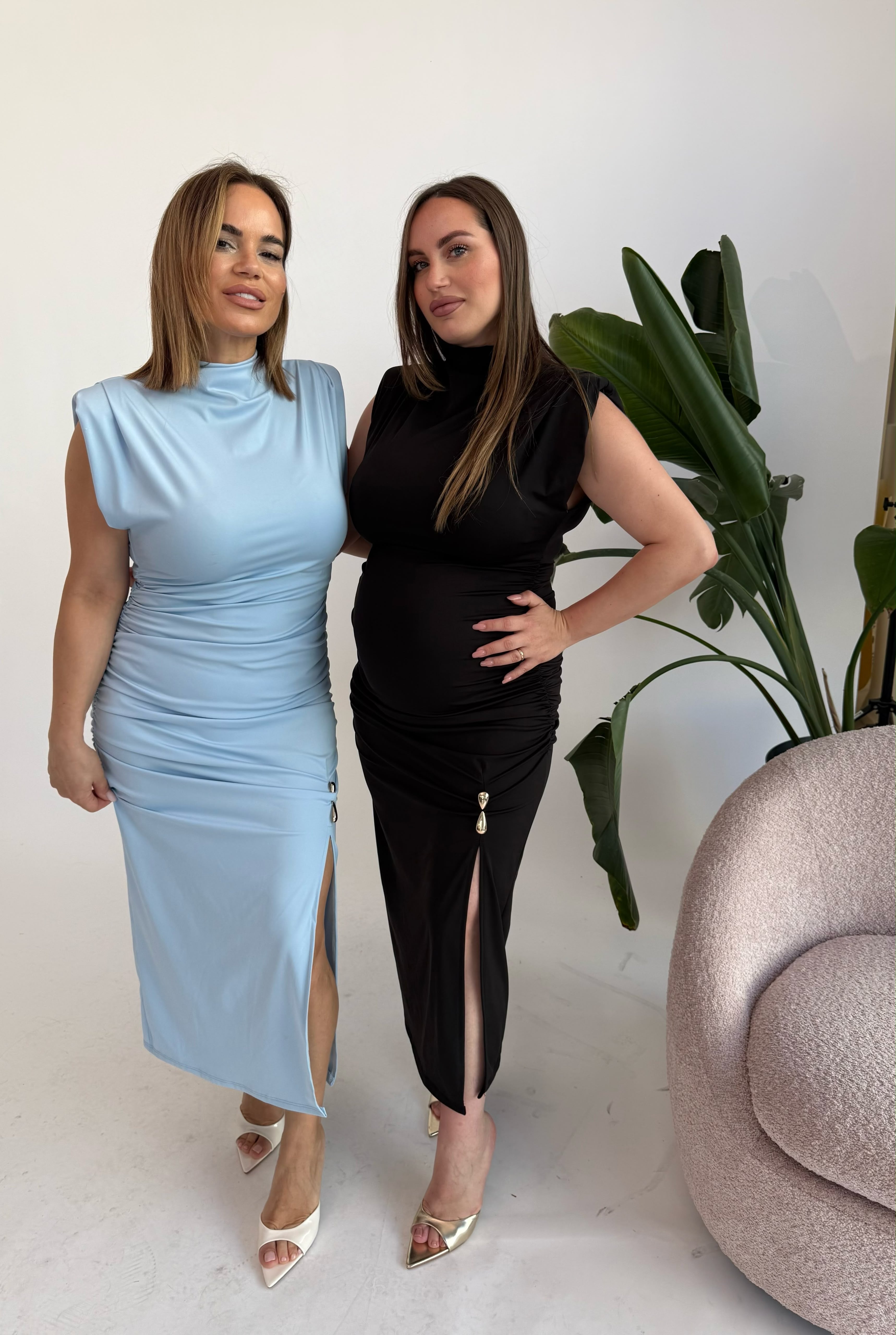 Abito in lycra con dettaglio oro Curvy