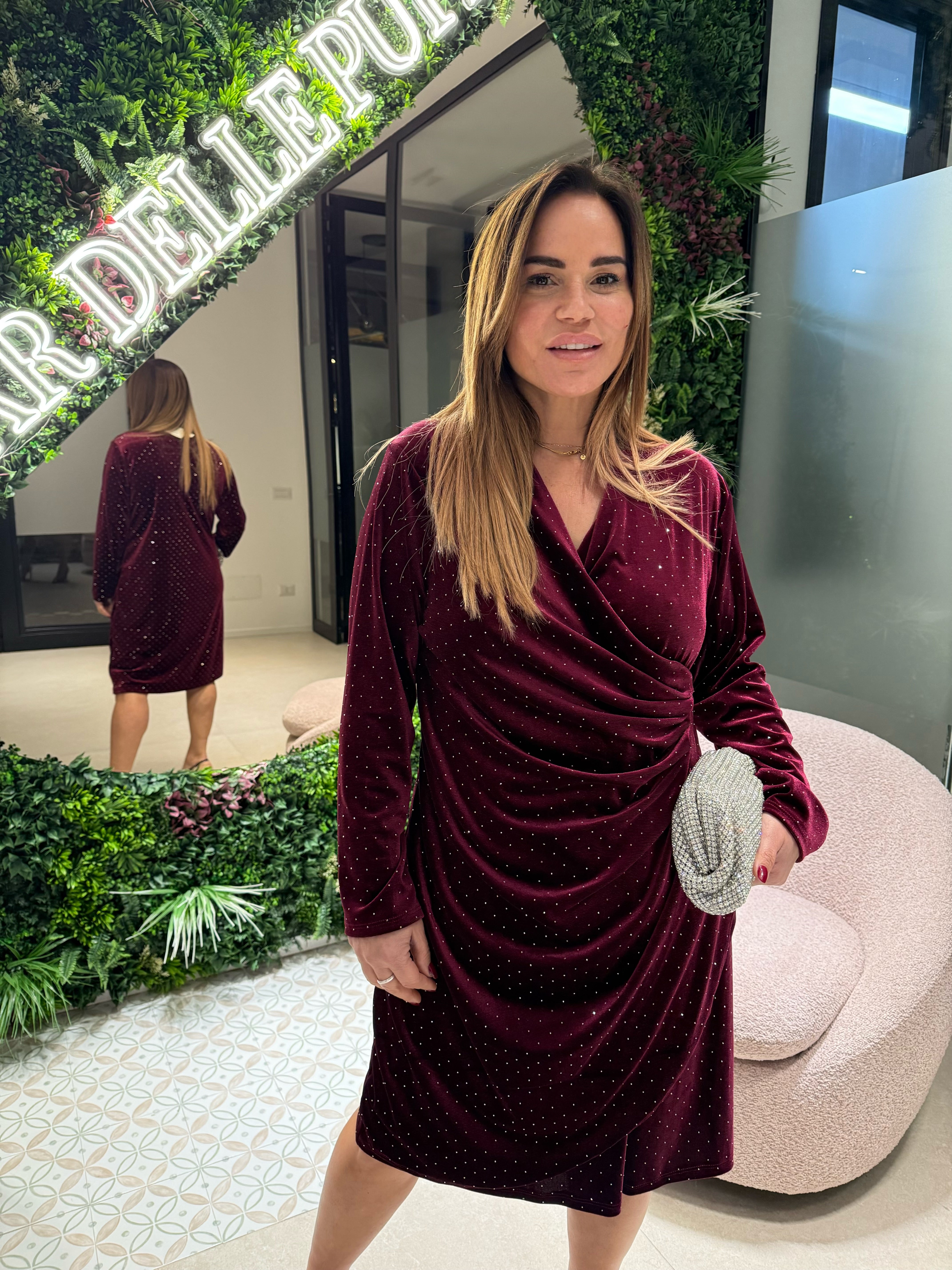 Abitino velluto e strass curvy