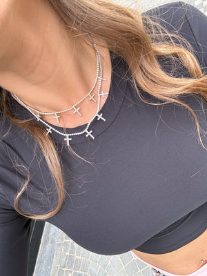 Collana tennis croci