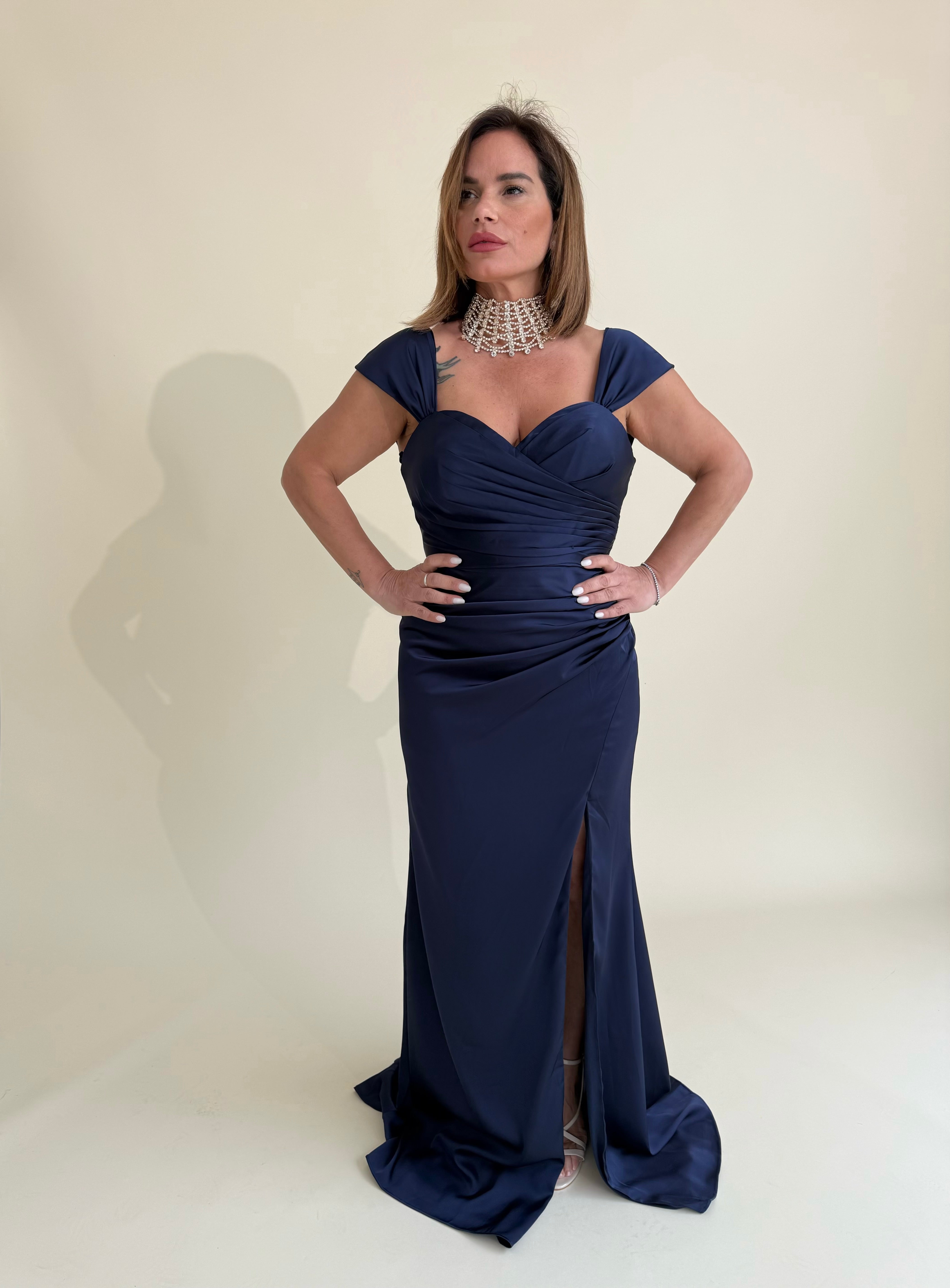 Abito da cerimonia sirena drappeggiato