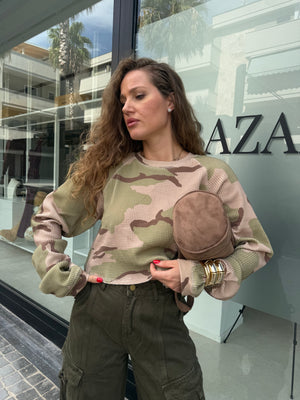Maglia crop mimetica