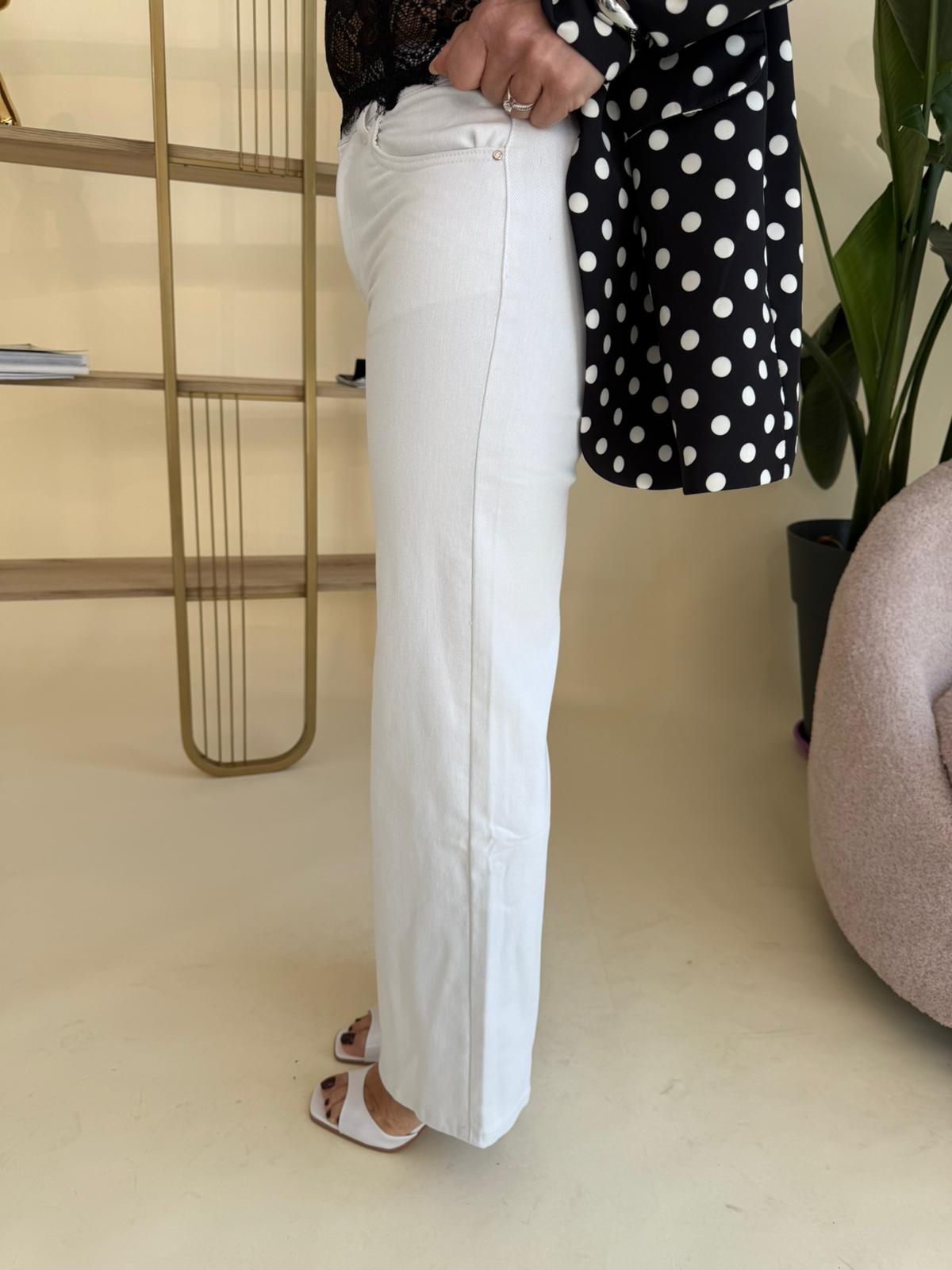 Jeans palazzo white curvy