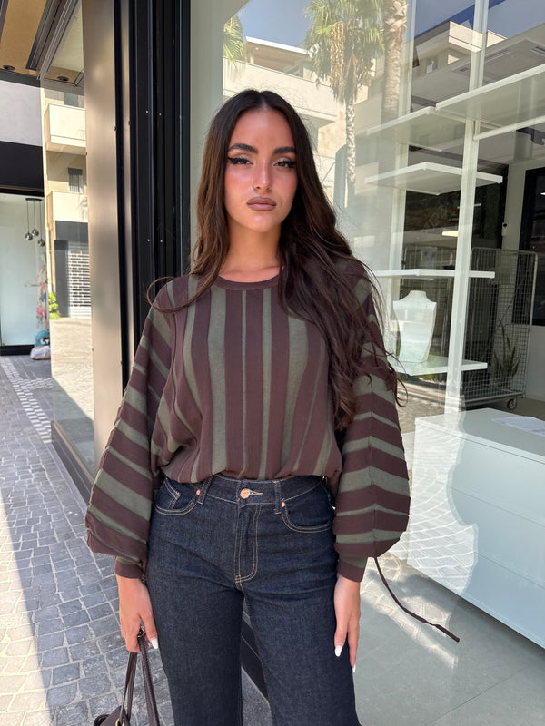Maglia strisce con laccetto