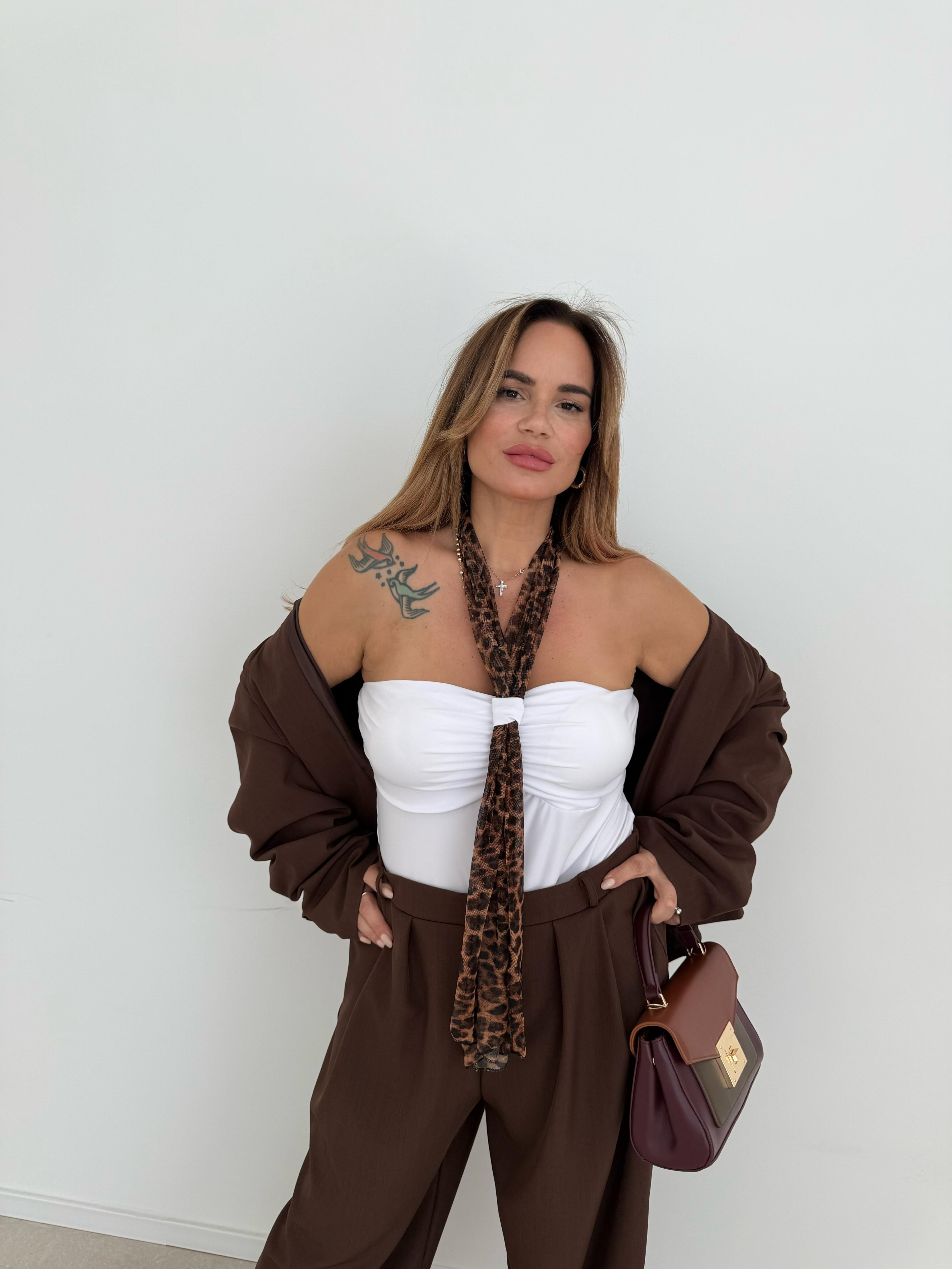 Body con dettagli animalier curvy