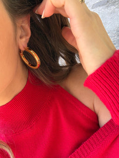 Orecchino cerchio gold bombato