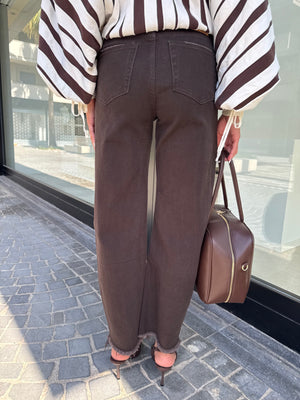 Jeans sfrangiato brown