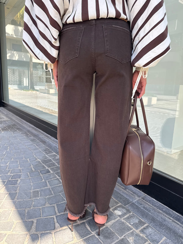 Jeans sfrangiato brown