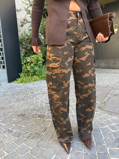 Jeans cargo mimetico brown