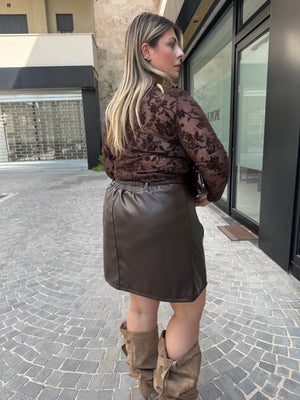 Minigonna ecopelle curvy