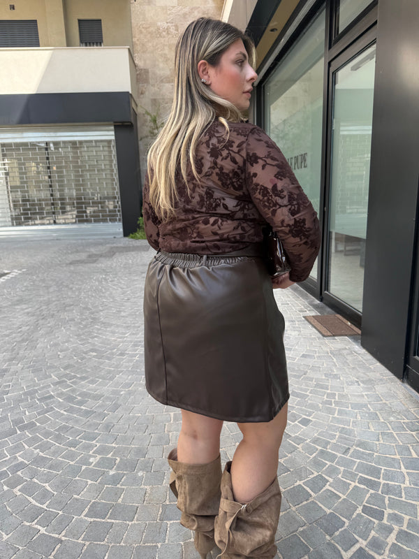 Minigonna ecopelle curvy