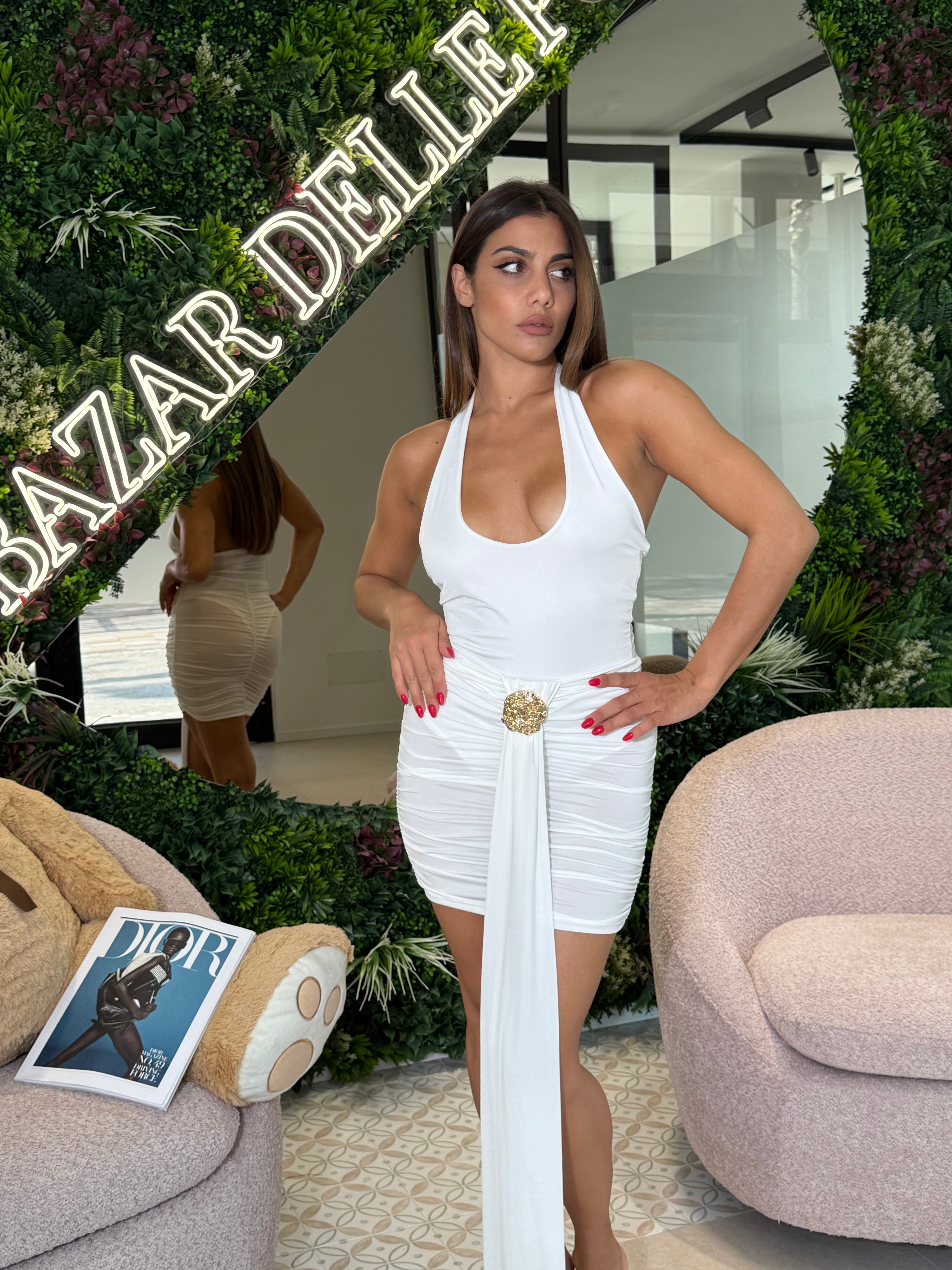 Cordset body e gonna drappeggiato