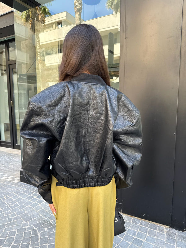 Bomber con manica arricciata