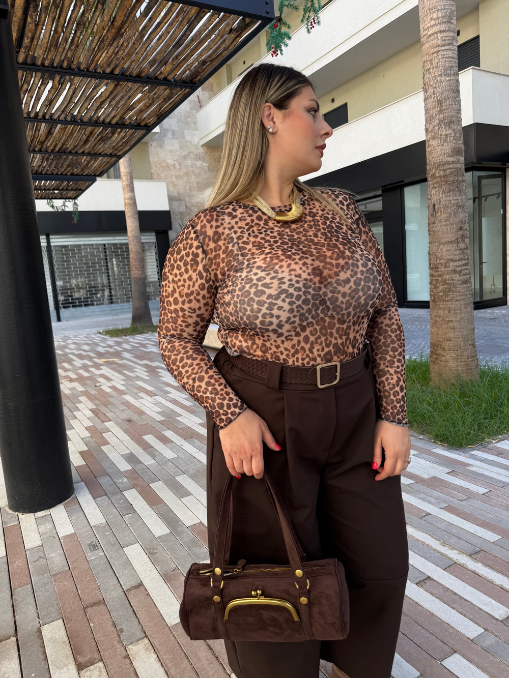 Maglia velata fantasia curvy