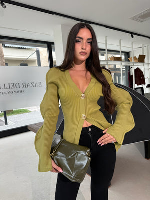 Cardigan manica onda