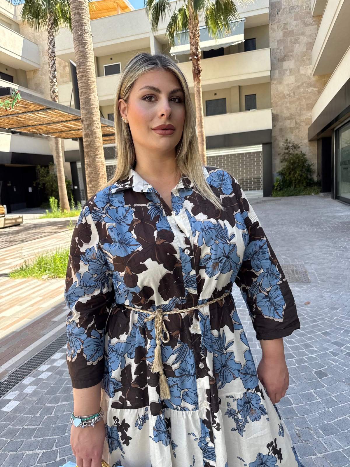 Maxi camicia curvy floreale