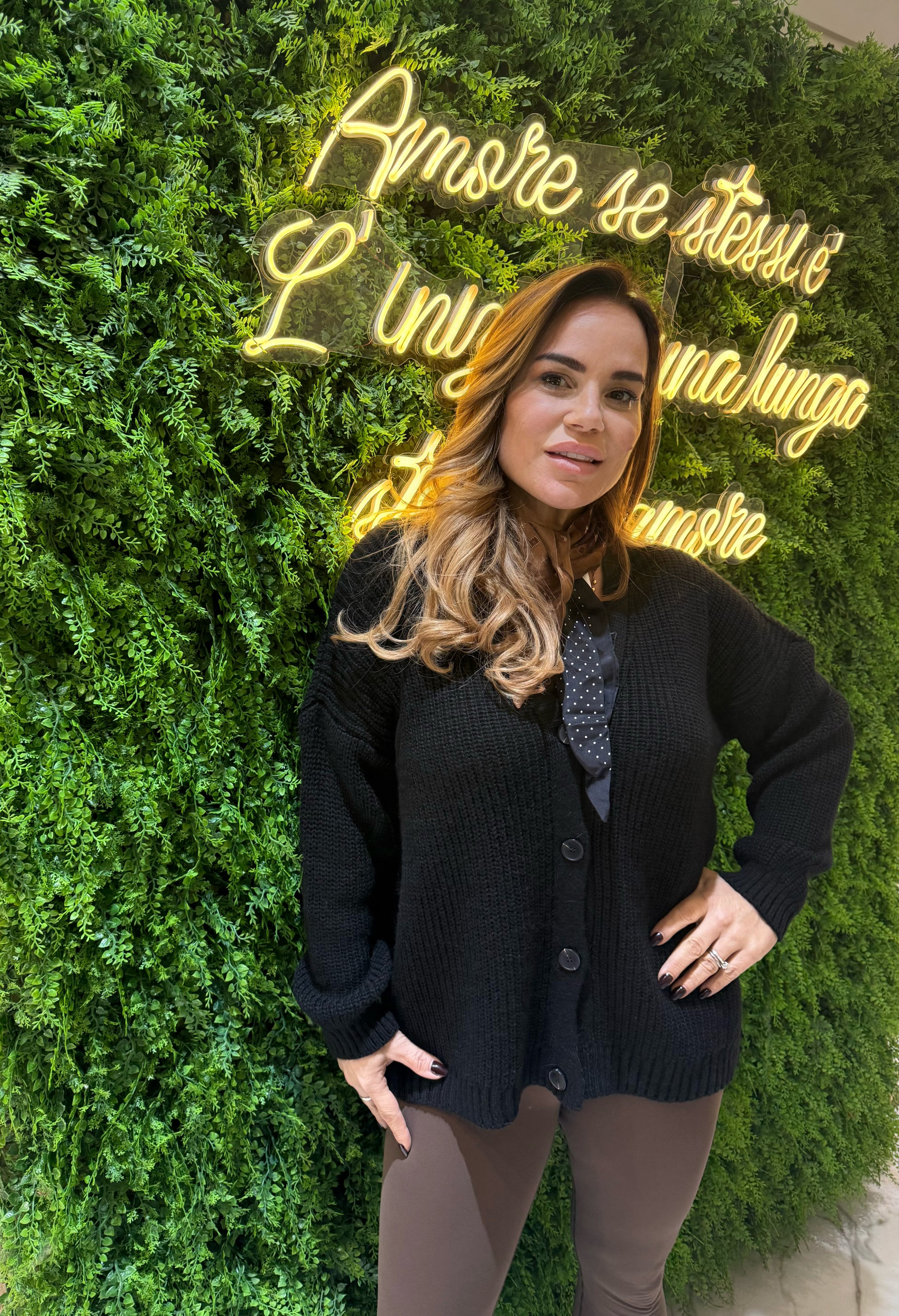 Cardigan con foulard Lumina