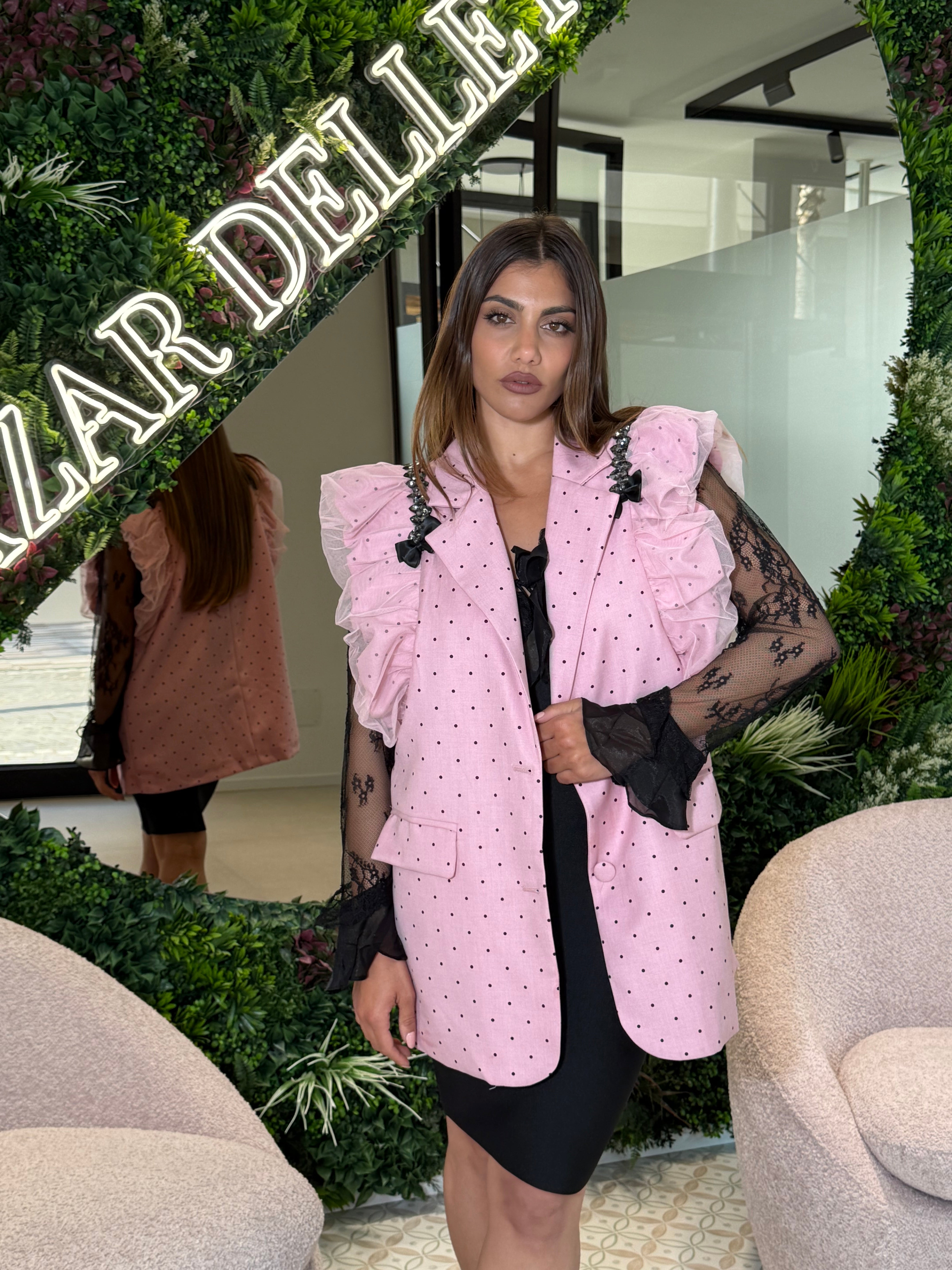 Gilet pois pink