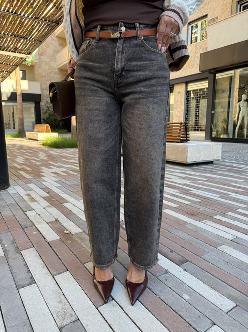 Jeans sabbiato tasca brown