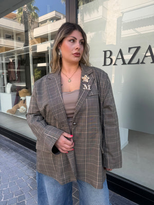 Giacca quadri curvy