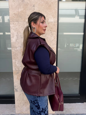 Gilet in ecopelle curvy