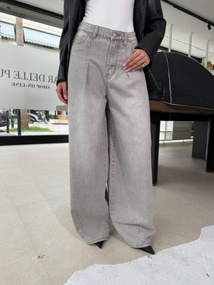 Jeans wide grigio