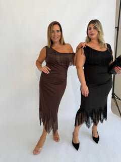 Abito tubino frange curvy