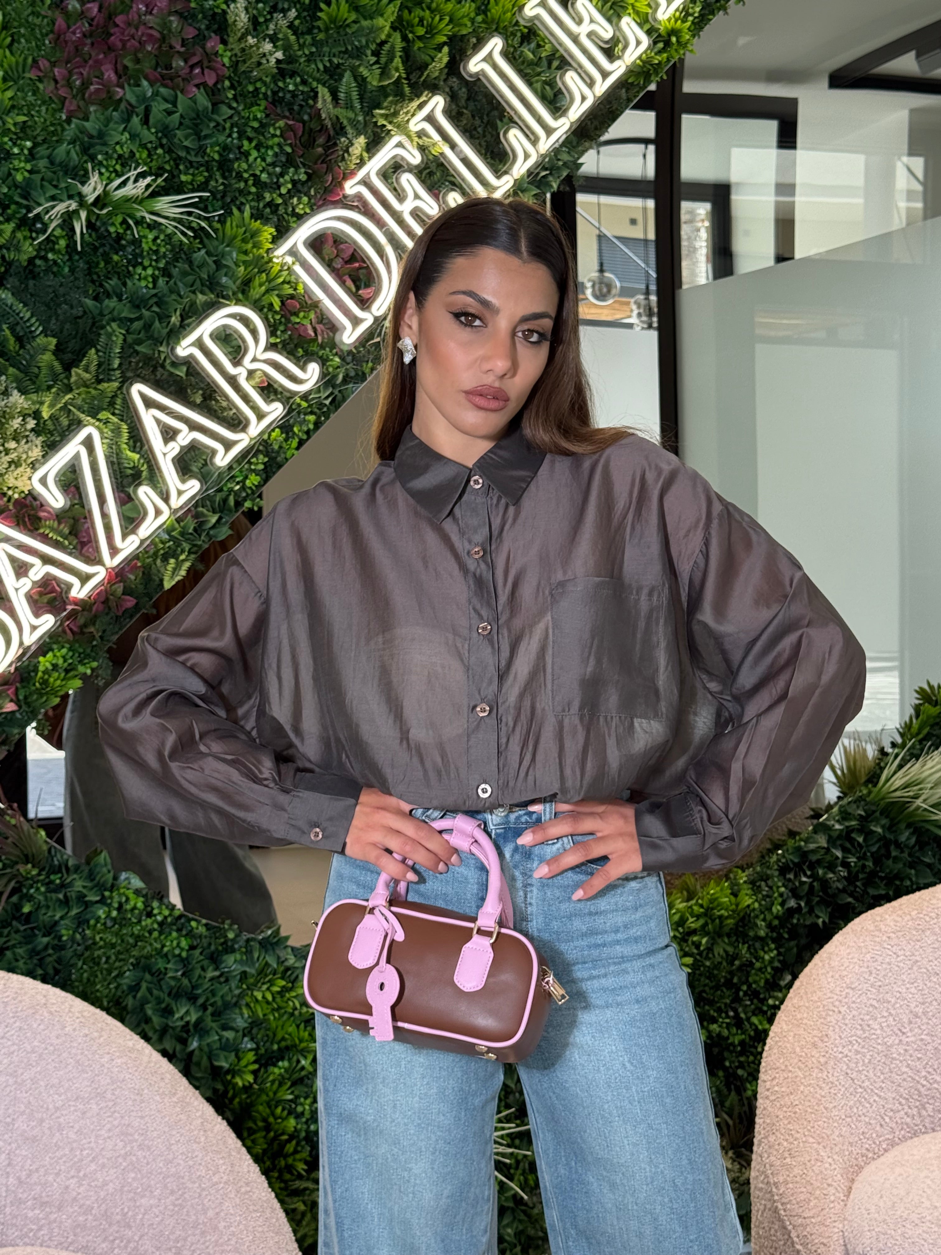 Camicia velata brown