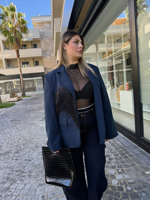 Giacca con frange curvy