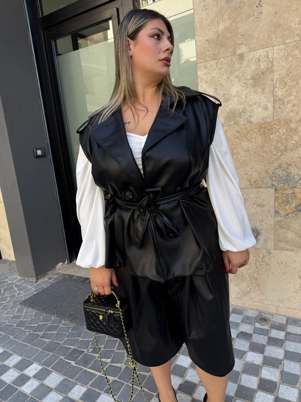 Gilet in ecopelle curvy