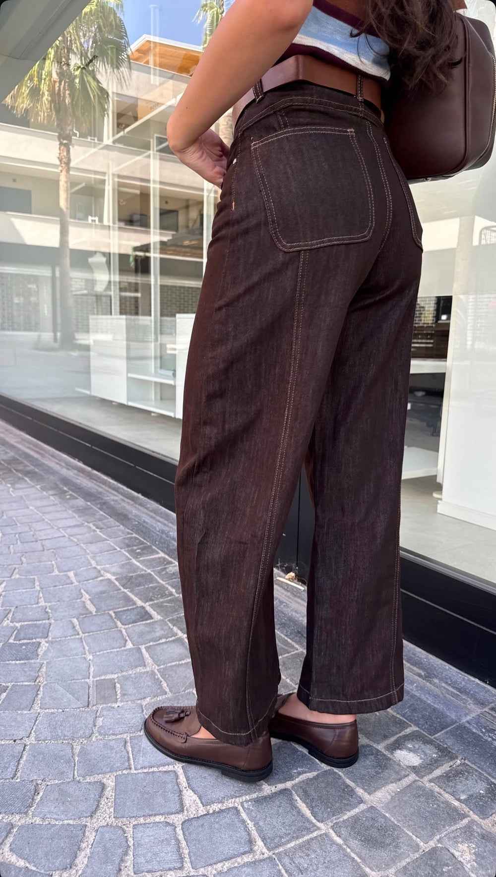 Jeans ballon brown con cintura