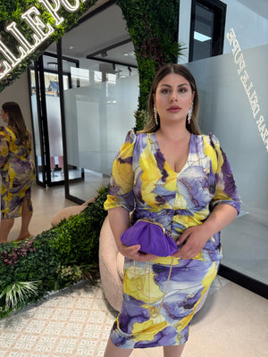 Abito midi violet curvy