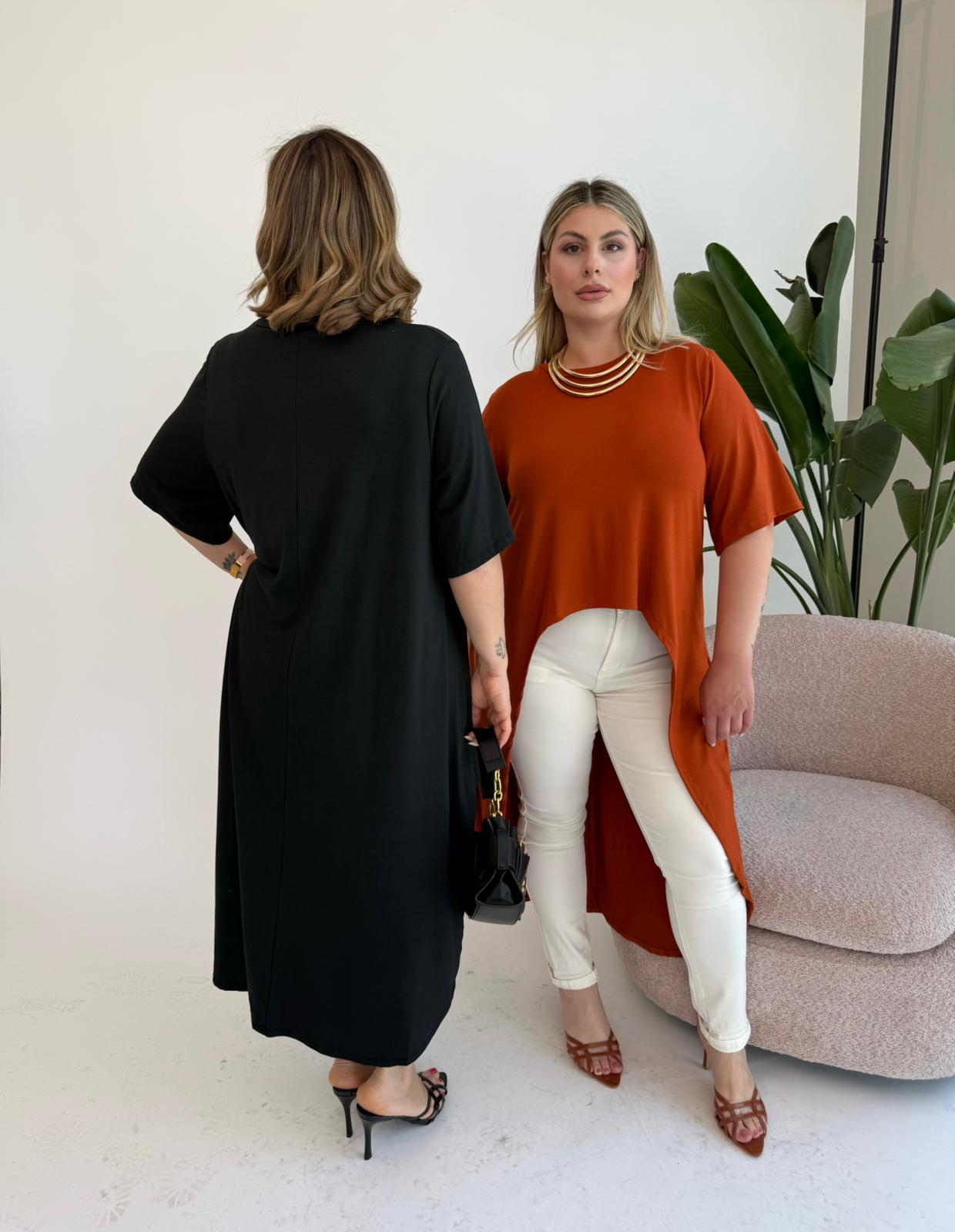 T-shirt oversize stile tunica curvy