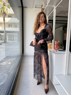 Abito corsetto in tulle
