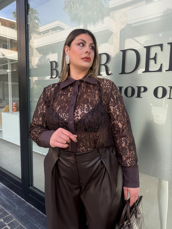 Camicia in pizzo curvy