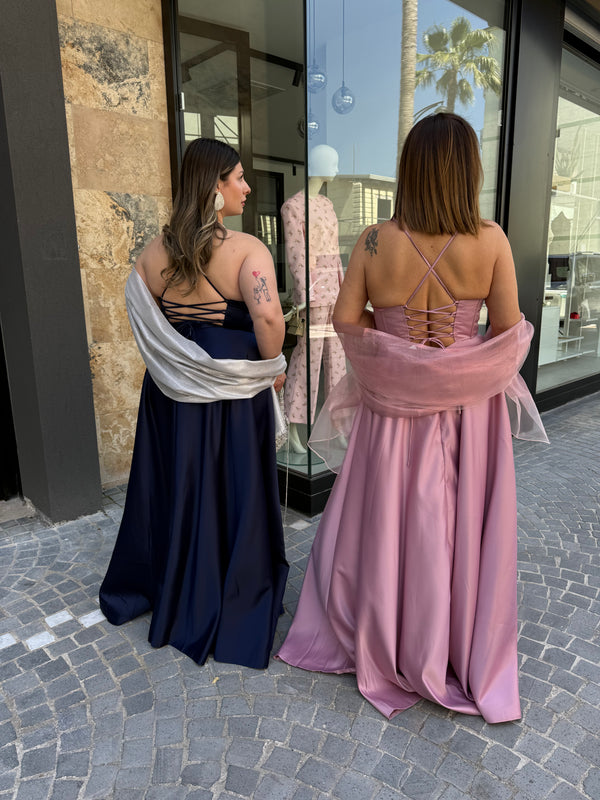 Abito cerimonia con corpetto in paillettes curvy