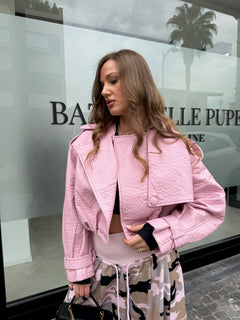 Giubbino crop pink