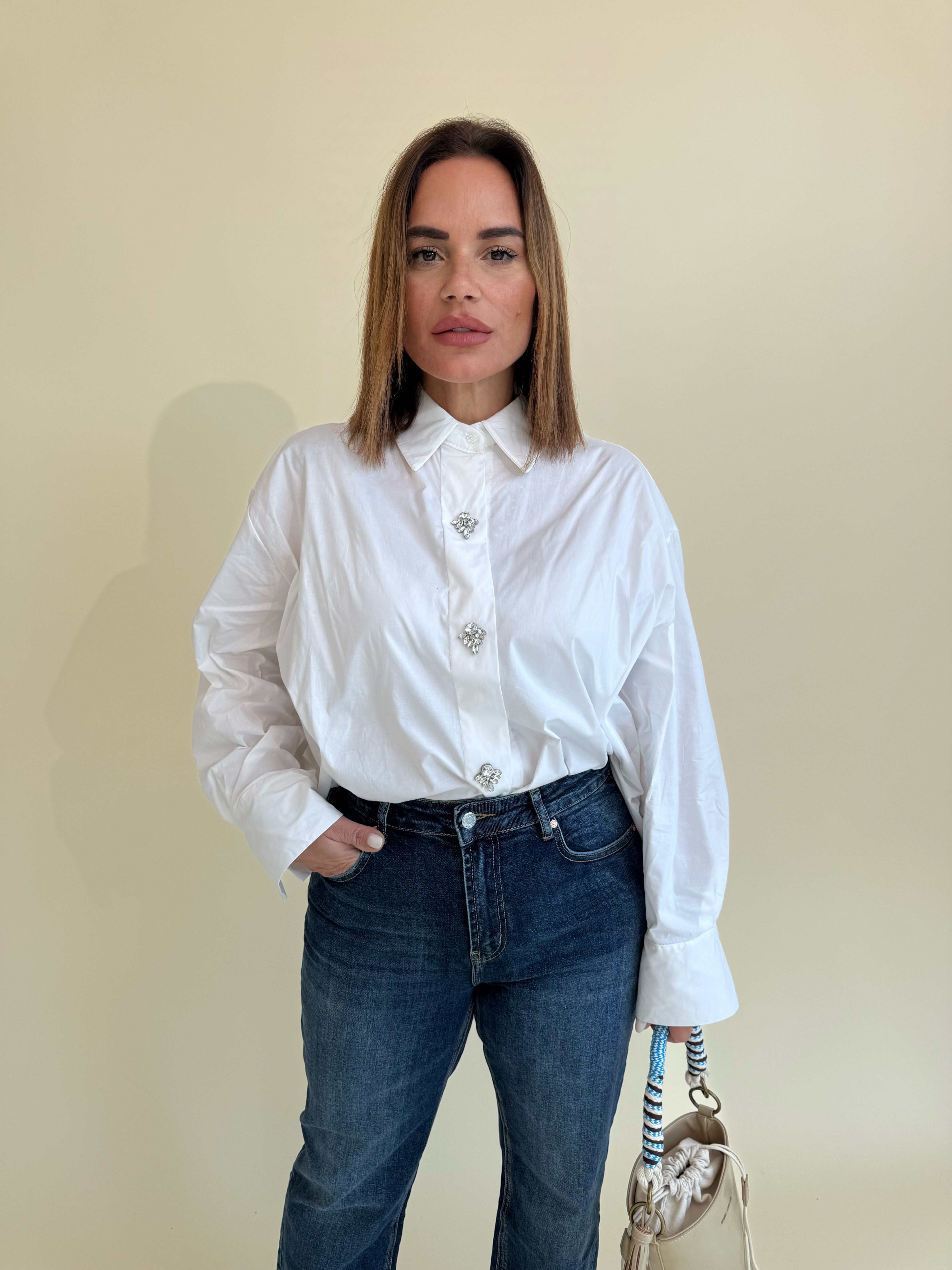 Camicia oversize strass