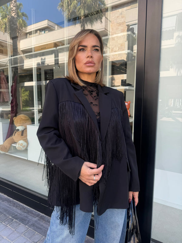 Giacca con frange curvy