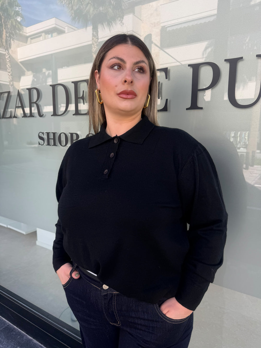 Polo in lana rasata curvy