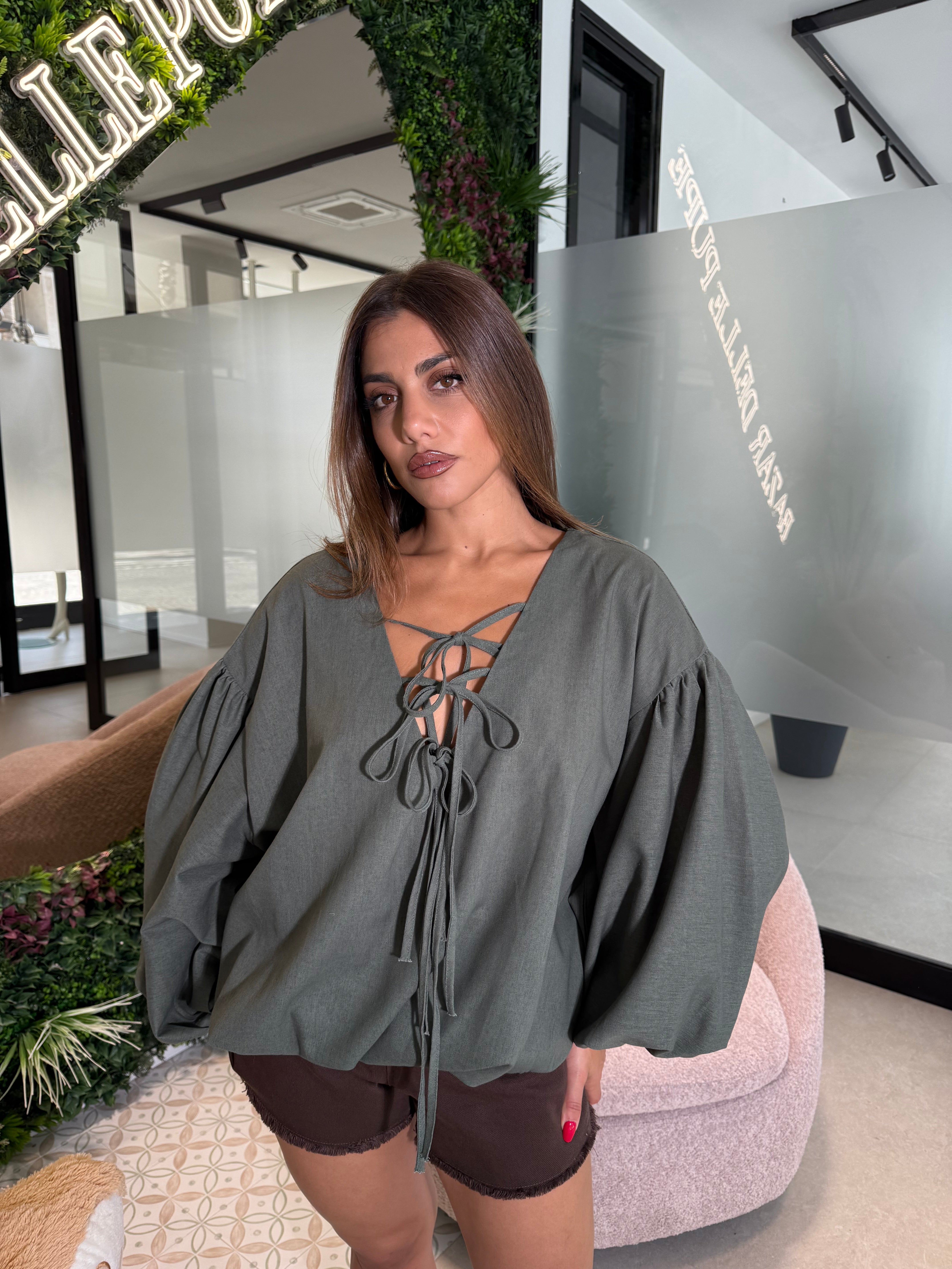 Maxi camicia in lino