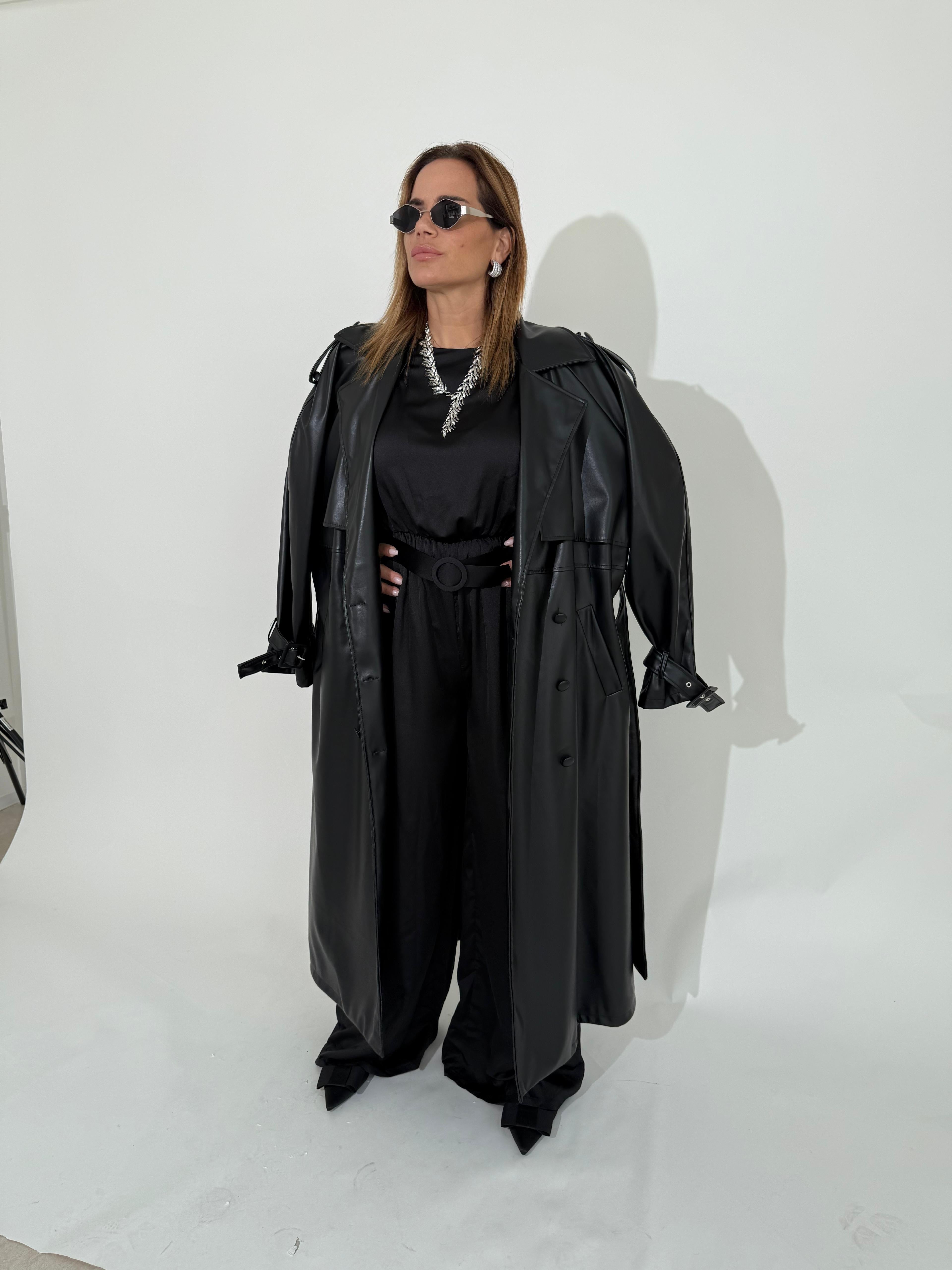 Trench ecopelle curvy