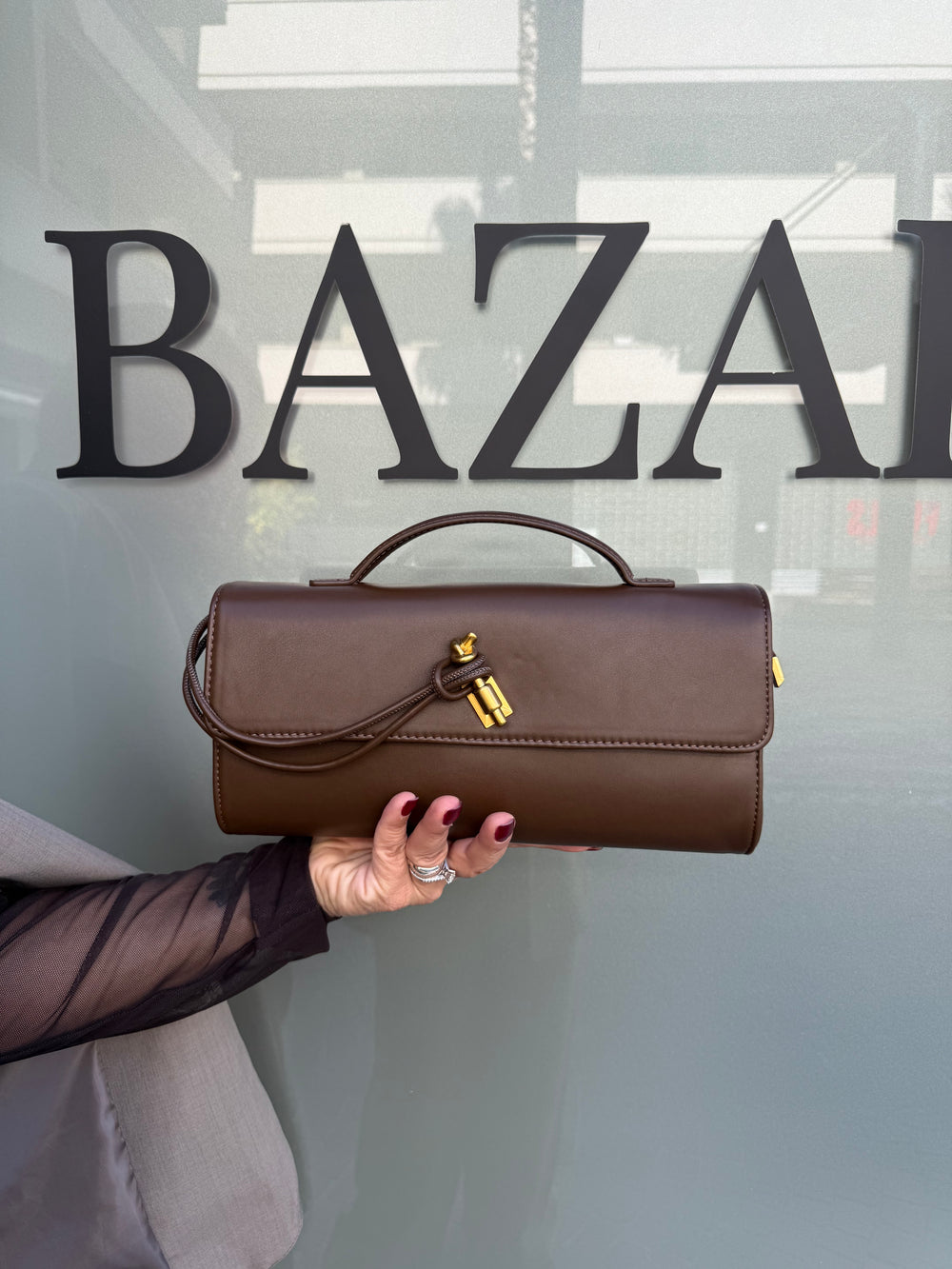 Pochette con gancio gold