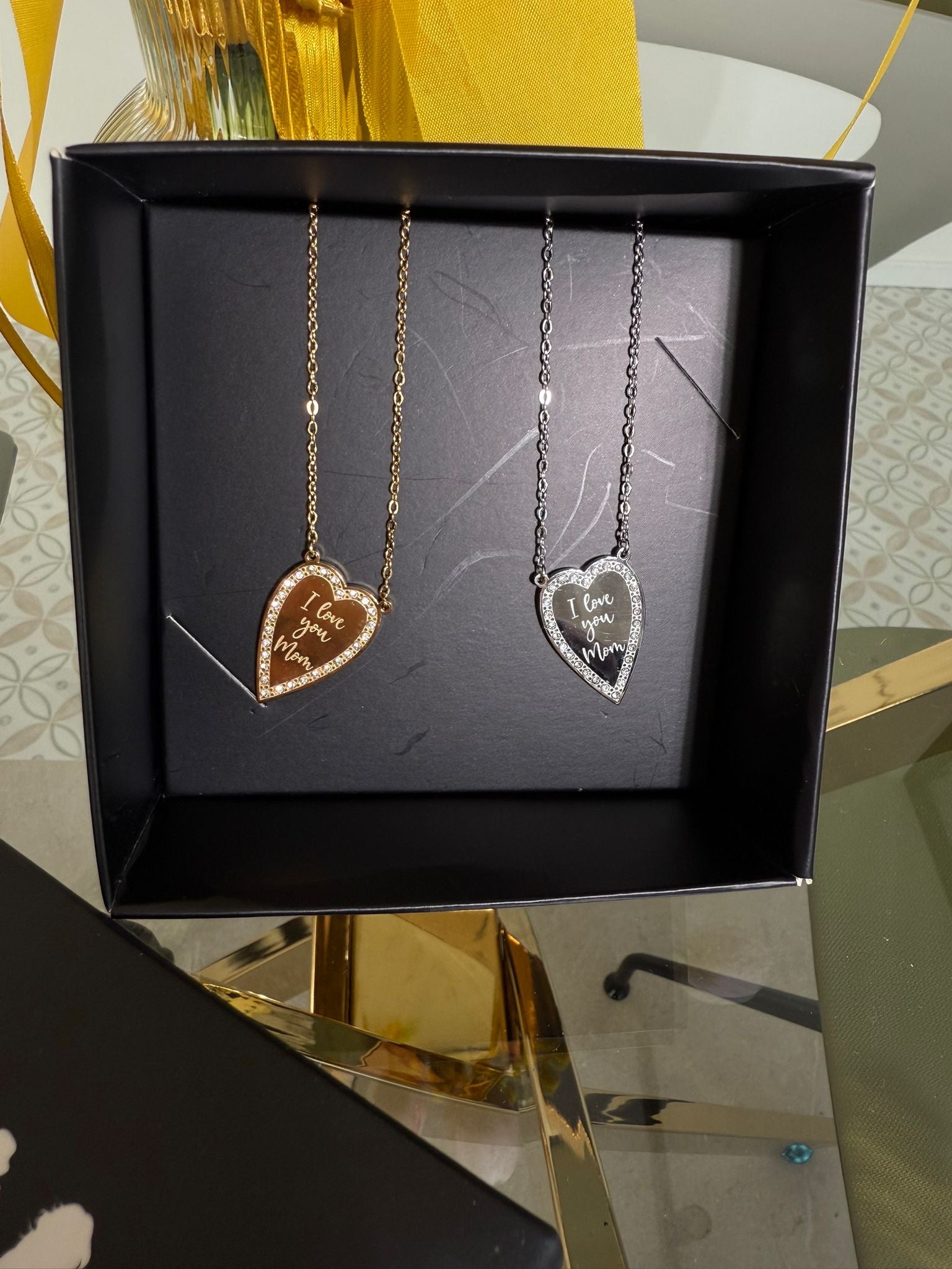 Collana love mom strass
