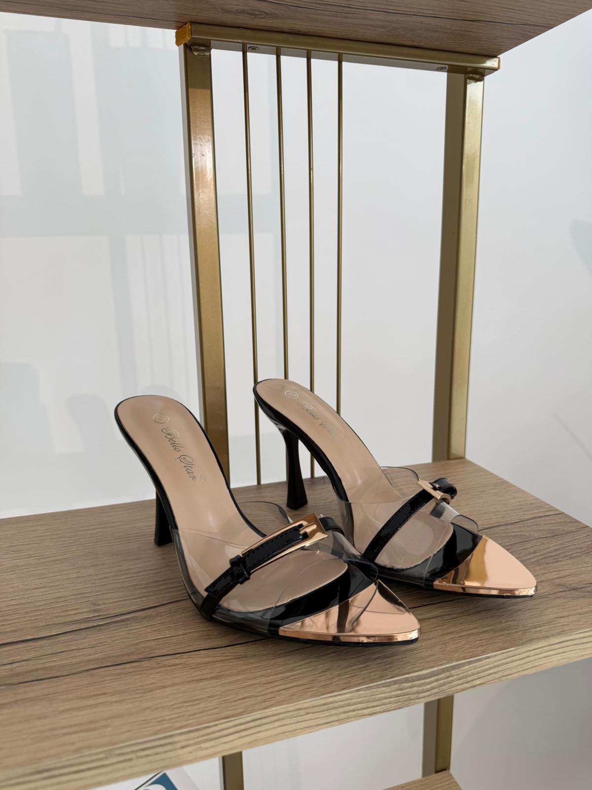 Sandali trasparenti con fibbia black
