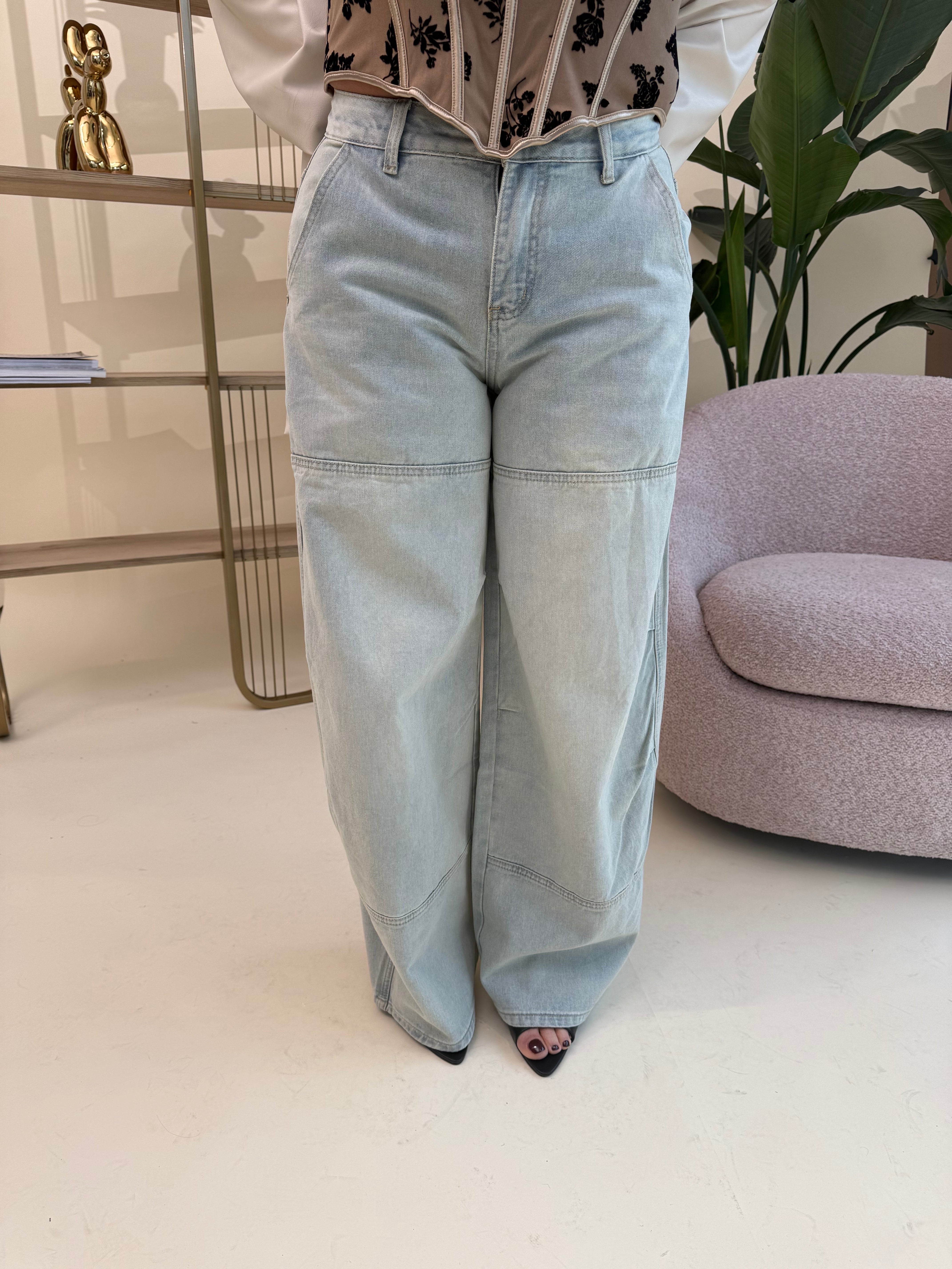 Jeans sabbiato chiaro curvy