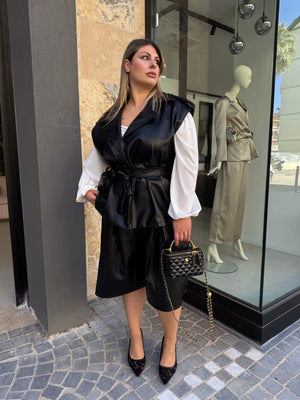 Gilet in ecopelle curvy