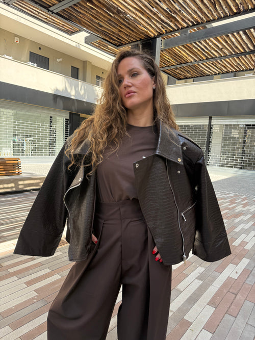 Chiodo oversize pitonato