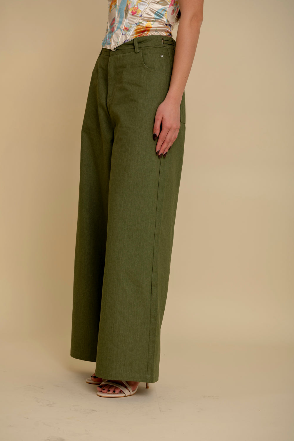 Pantalone con cintura green