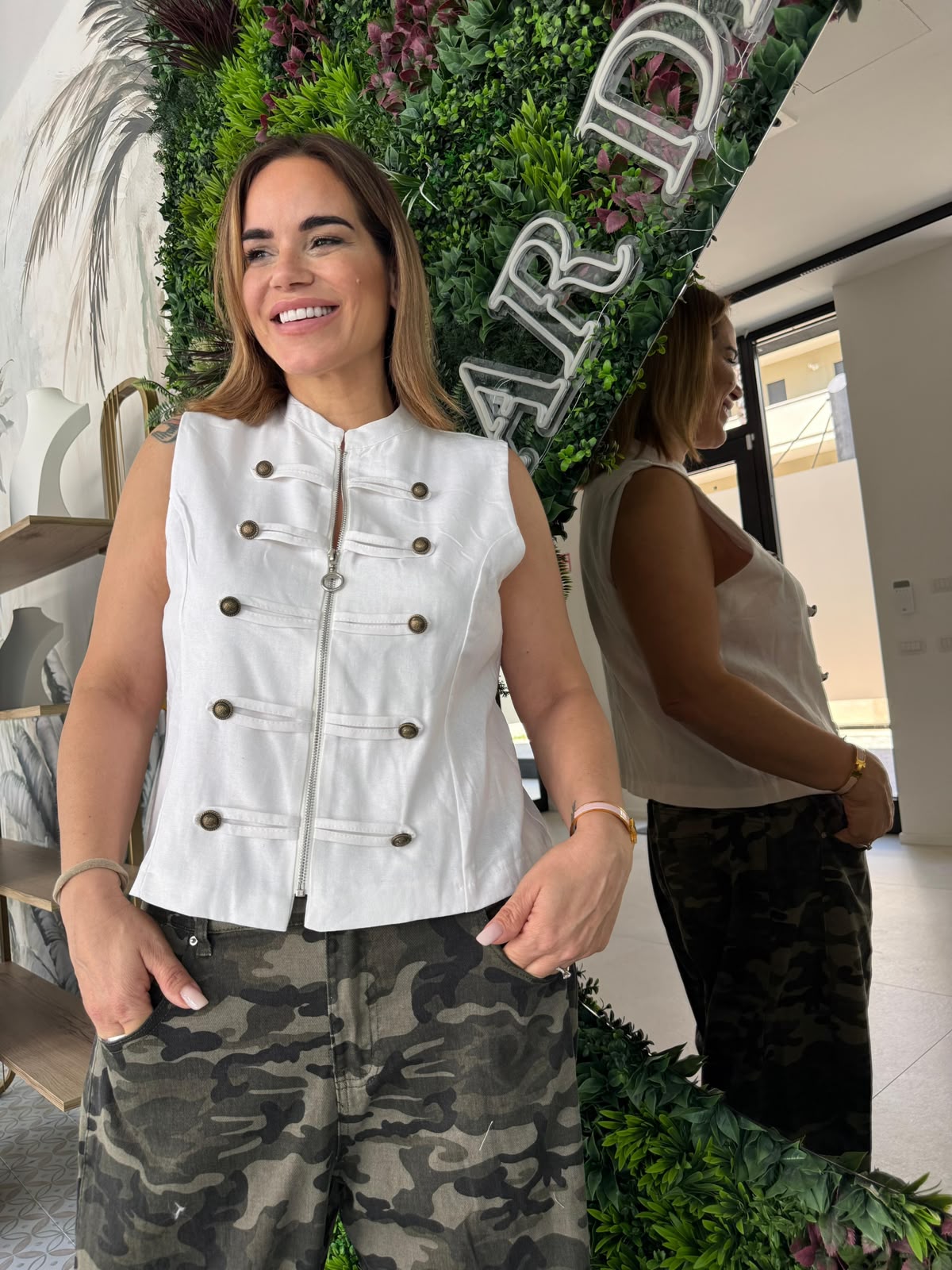 Gilet con zip curvy